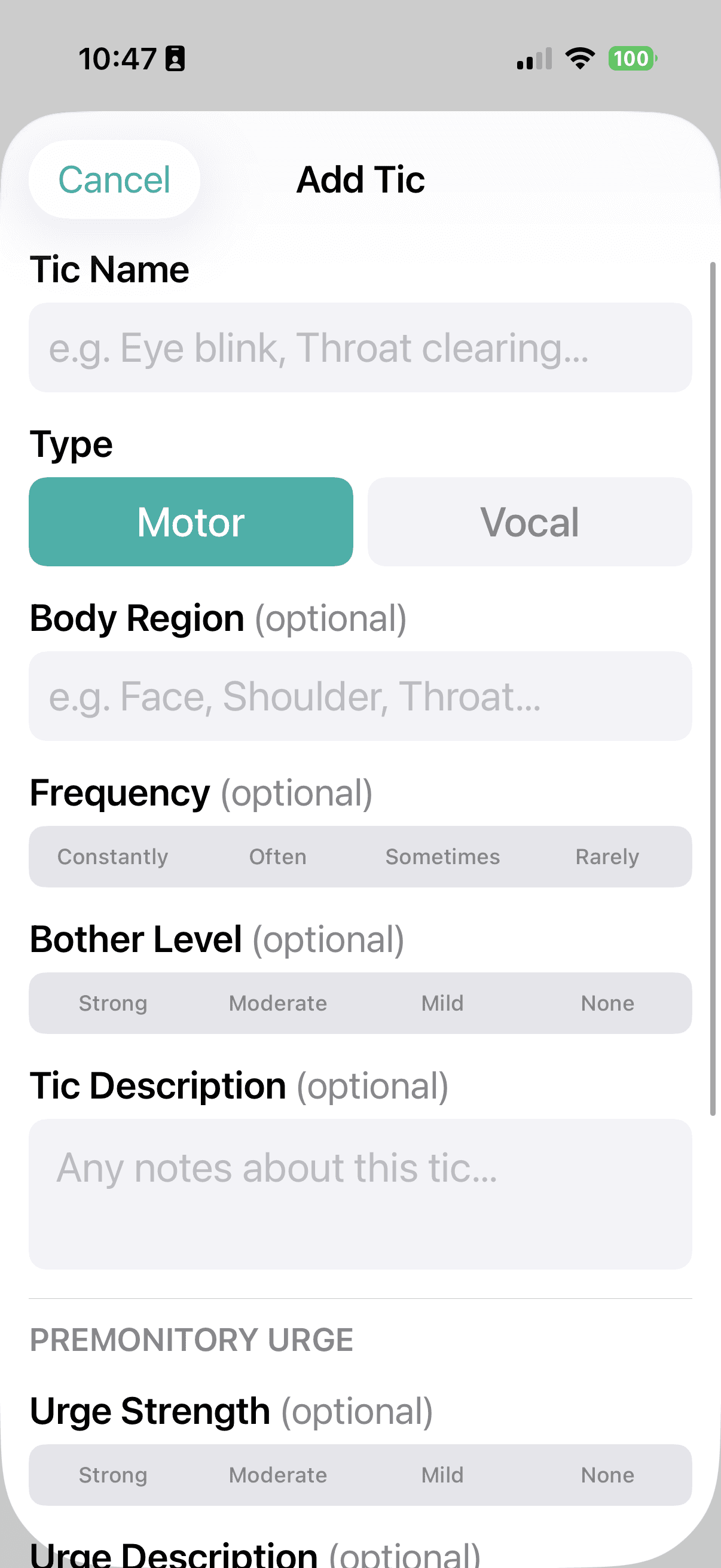 Add a new tic directly from the CR Practice screen