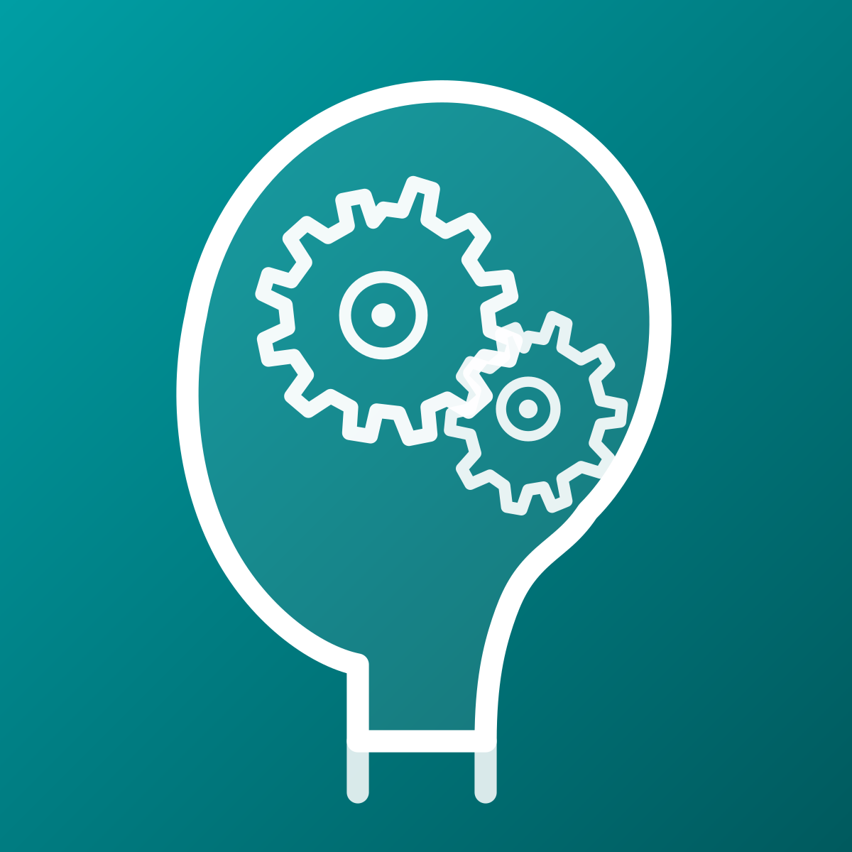 Gilles app icon — a head with two interlocking gears